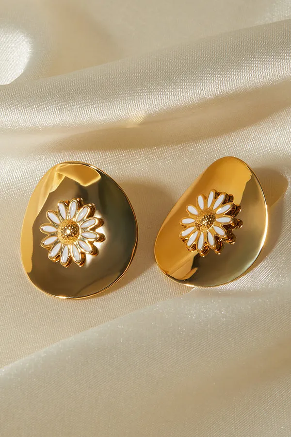 Fashionable Daisy Disc Earrings