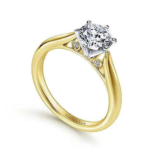 Gabriel "Cassie" 14K Round Diamond Engagement Ring