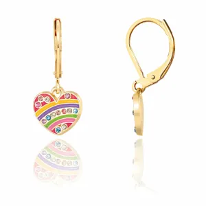 Girl Nation Crystal Rainbow Enamel Lever Back Earrings