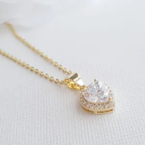 Gold Chain Heart Necklace Pendant- Diana