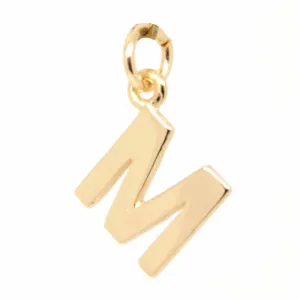 Gold Initial letter M Charm