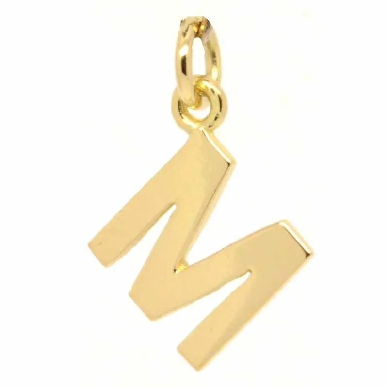 Gold Initial letter M Charm