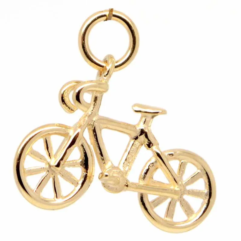 Gold Road Racing Bike Charm