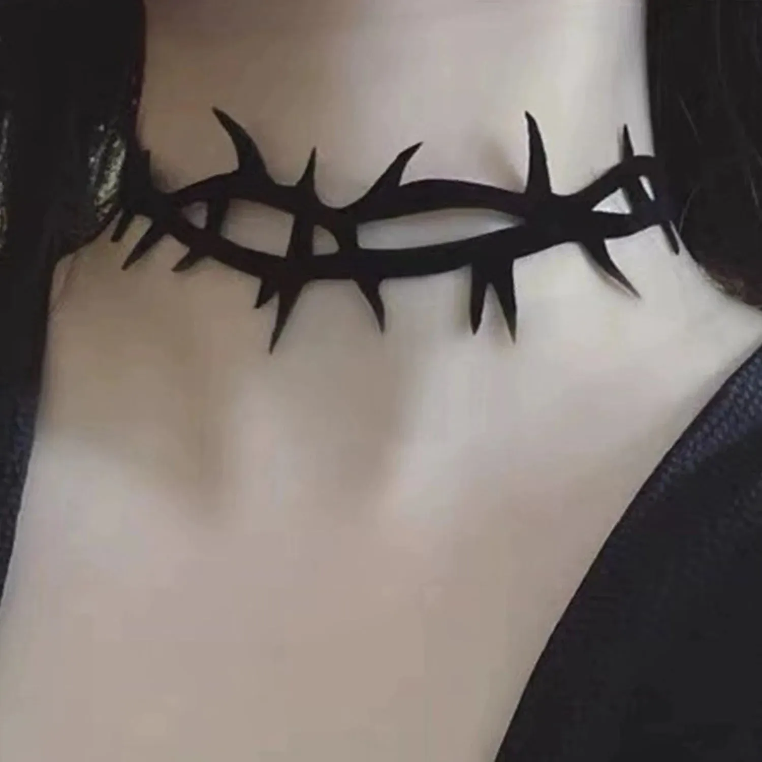 Gothic Vampire Black Lace Velvet Thorn Chokers