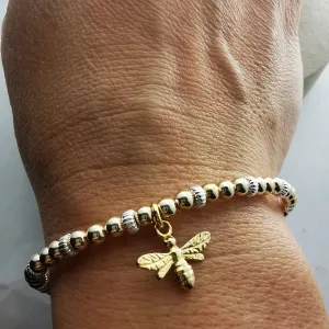 HARPER - Silver and Gold Bee Bracelet