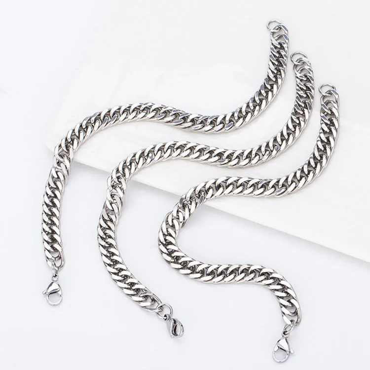 Hip Hop Rock Punk Men's and Women's Titanium Steel Simple Chain Bracelet