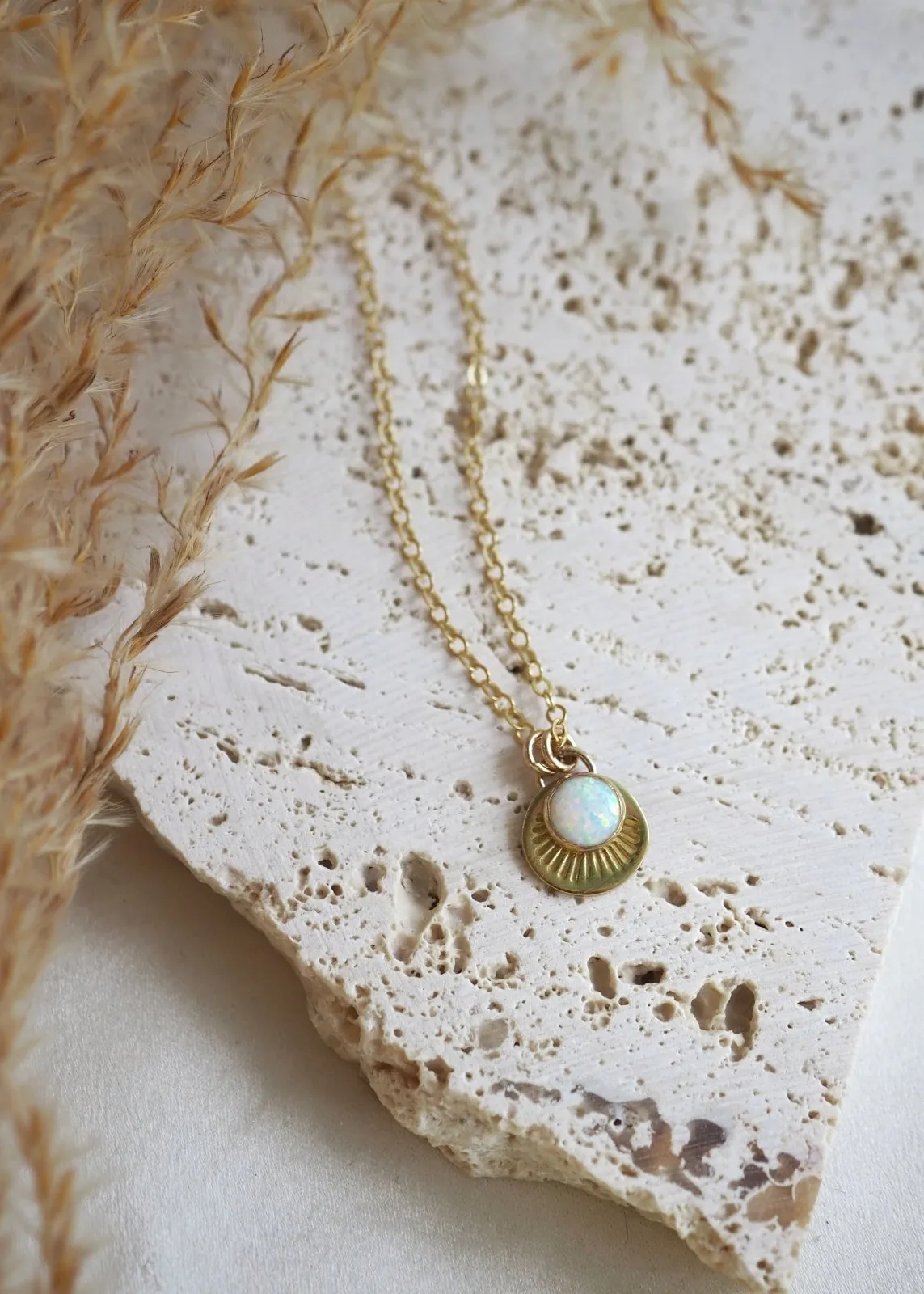 Horizon Necklace - Gold Filled - Opal