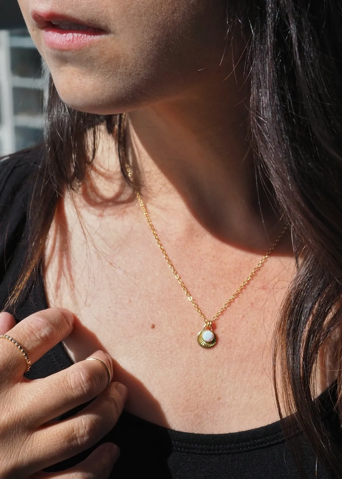 Horizon Necklace - Gold Filled - Opal