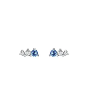 Japanese Minimalist Sterling Silver Zircon Earrings for Women