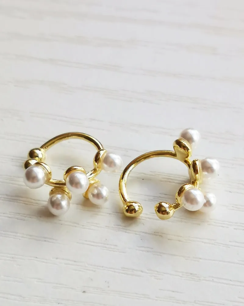 Jewellery Type C Earring Metal Gold Pearl Earrings Exaggerated Personality Ladies Atmosphere Stud Earring