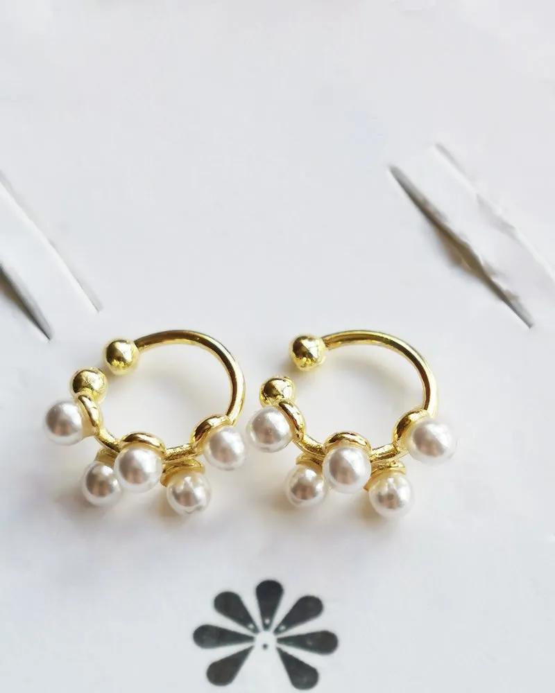 Jewellery Type C Earring Metal Gold Pearl Earrings Exaggerated Personality Ladies Atmosphere Stud Earring