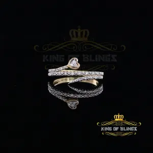 King of Bling's  Real 10kt Real Yellow Gold Real Diamond 0.12CT HEART Shape Womens Ring Size 7