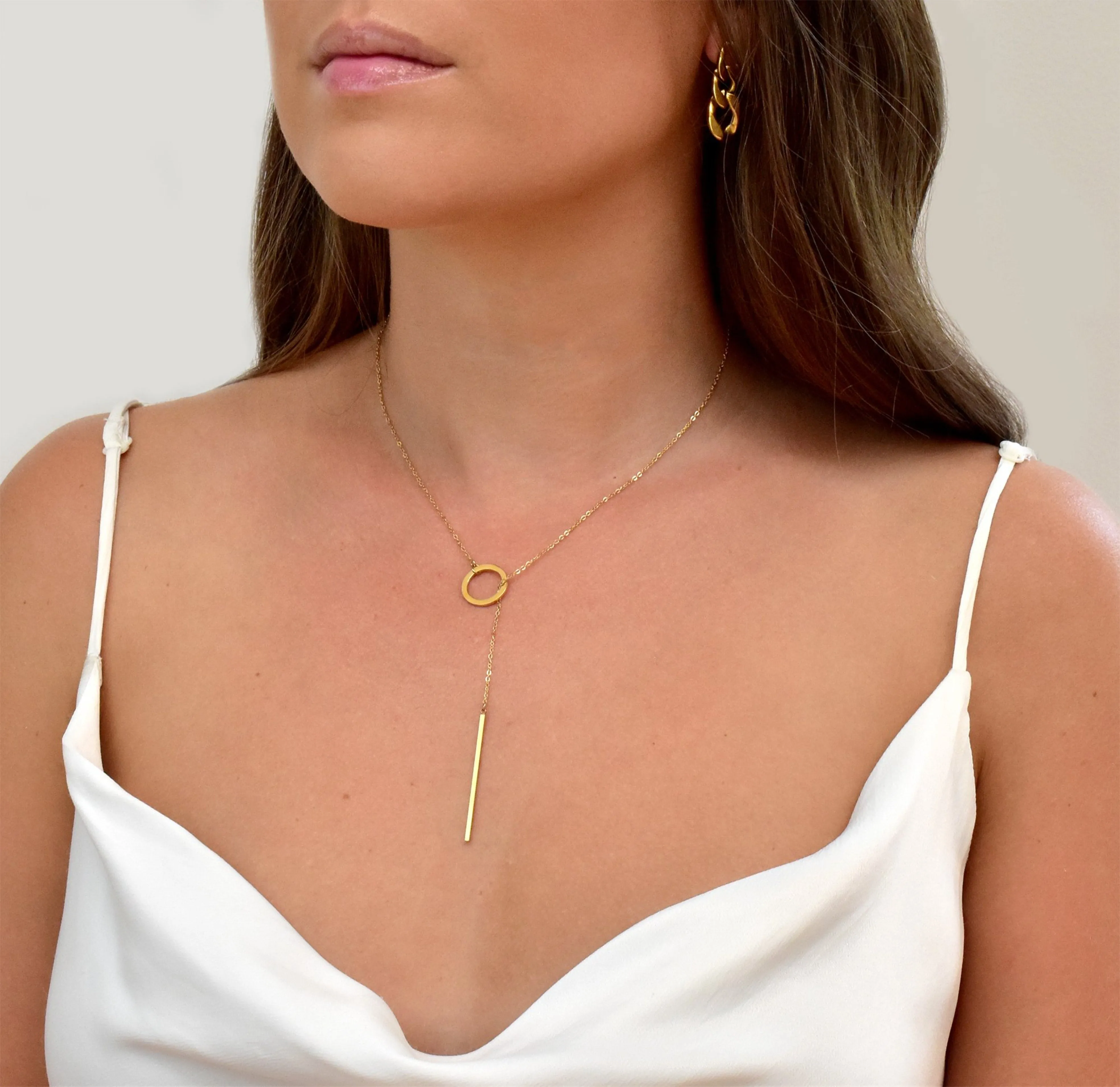 LANA LARIAT BAR CHAIN NECKLACE