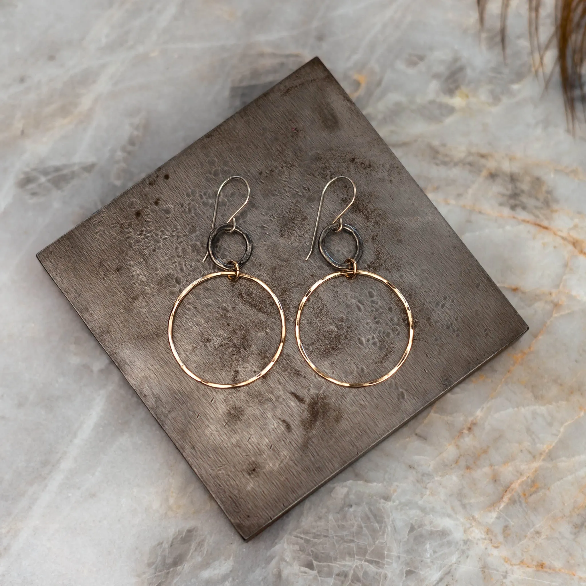 Lane Mixed Metal Hoop Earrings