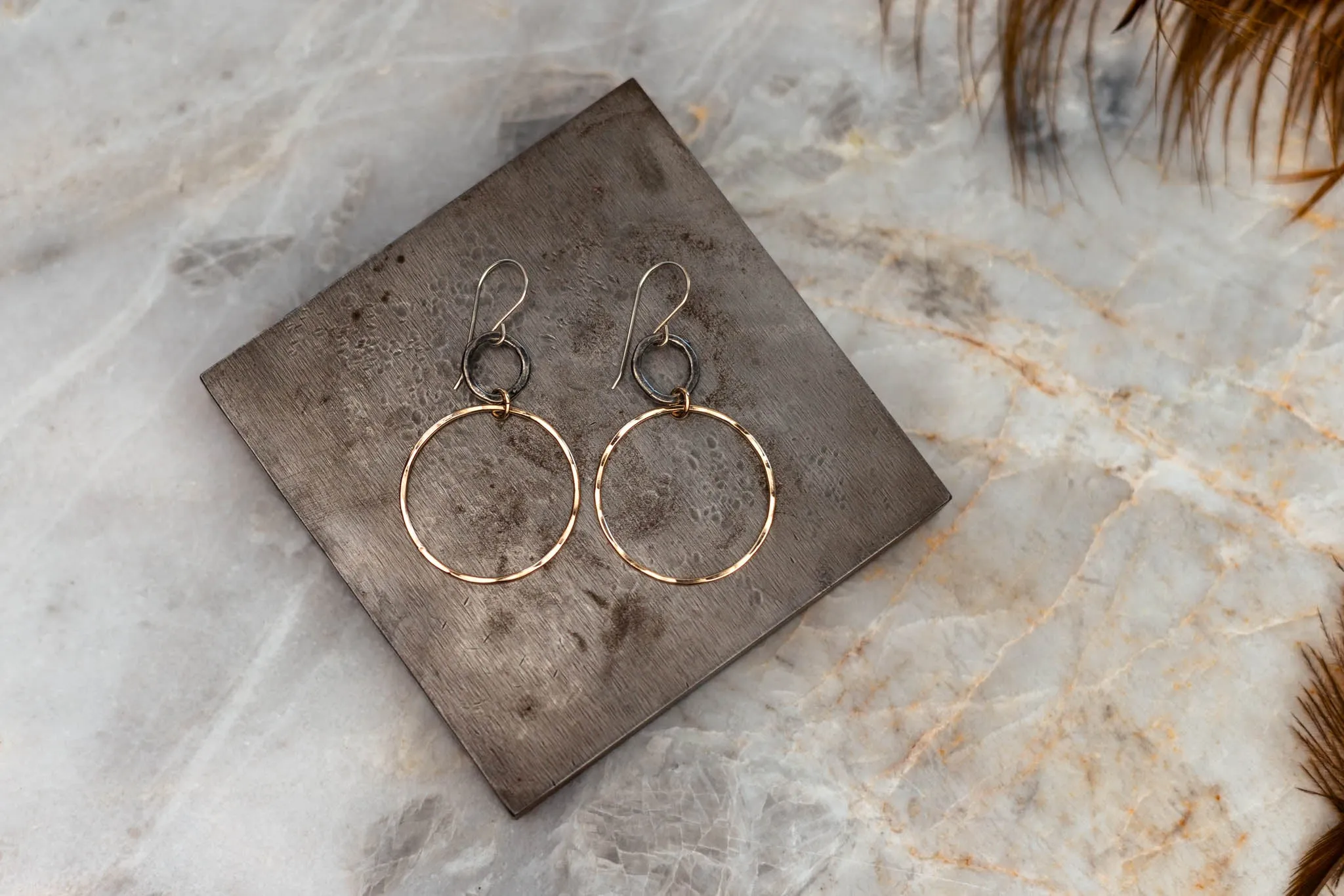 Lane Mixed Metal Hoop Earrings