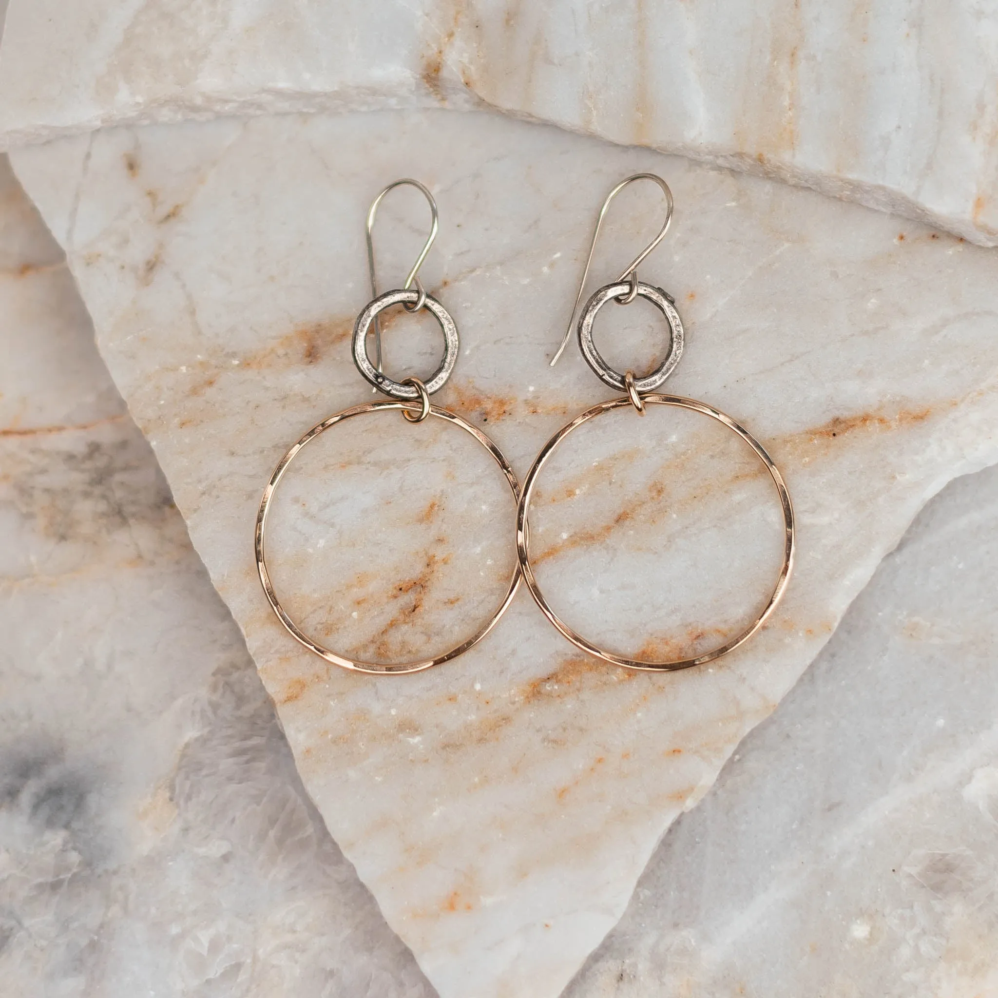 Lane Mixed Metal Hoop Earrings