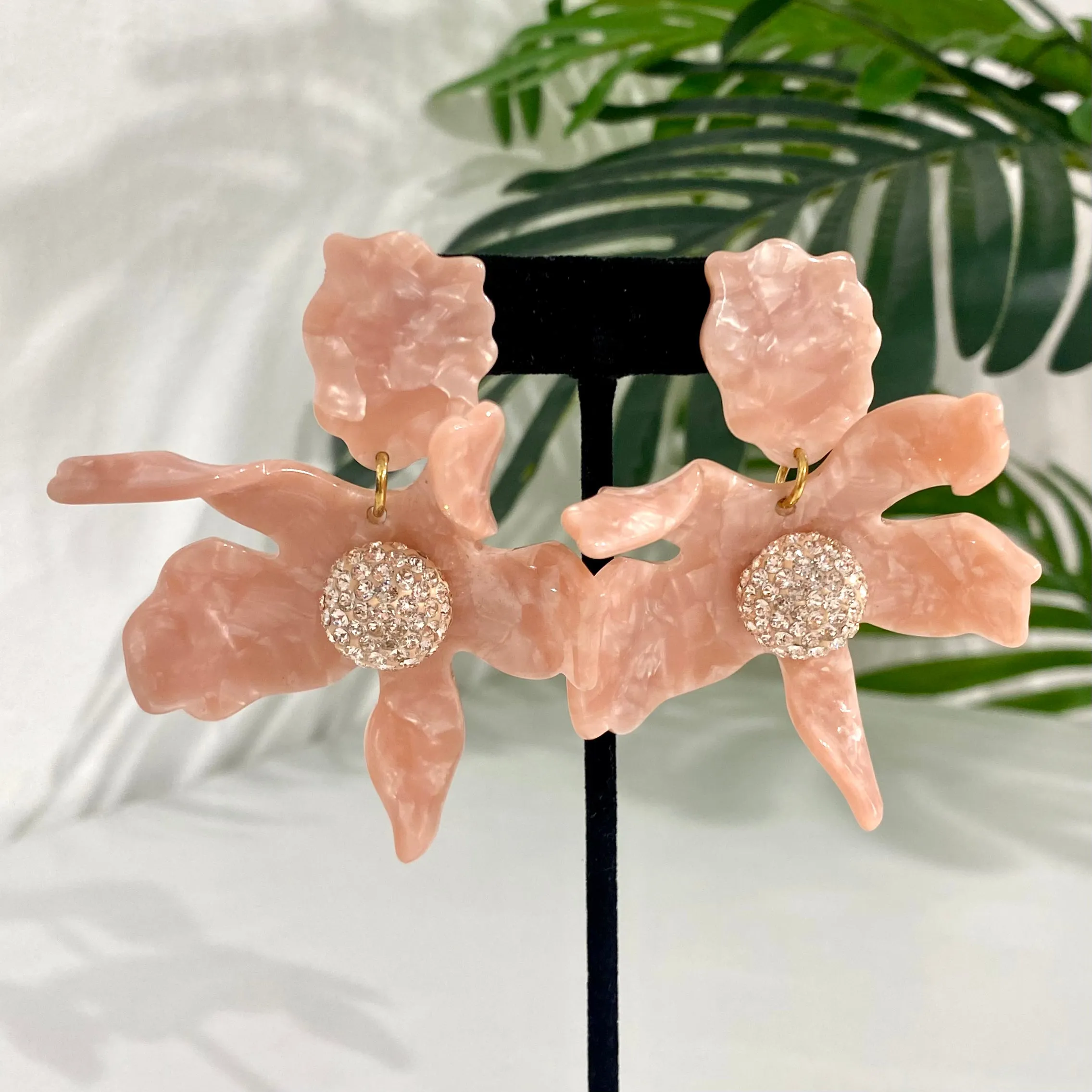 Lele Sadoughi Pink Lily Flower Earrings