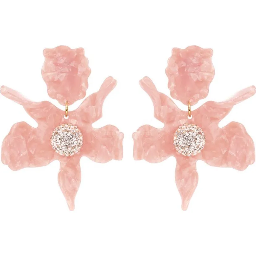 Lele Sadoughi Pink Lily Flower Earrings