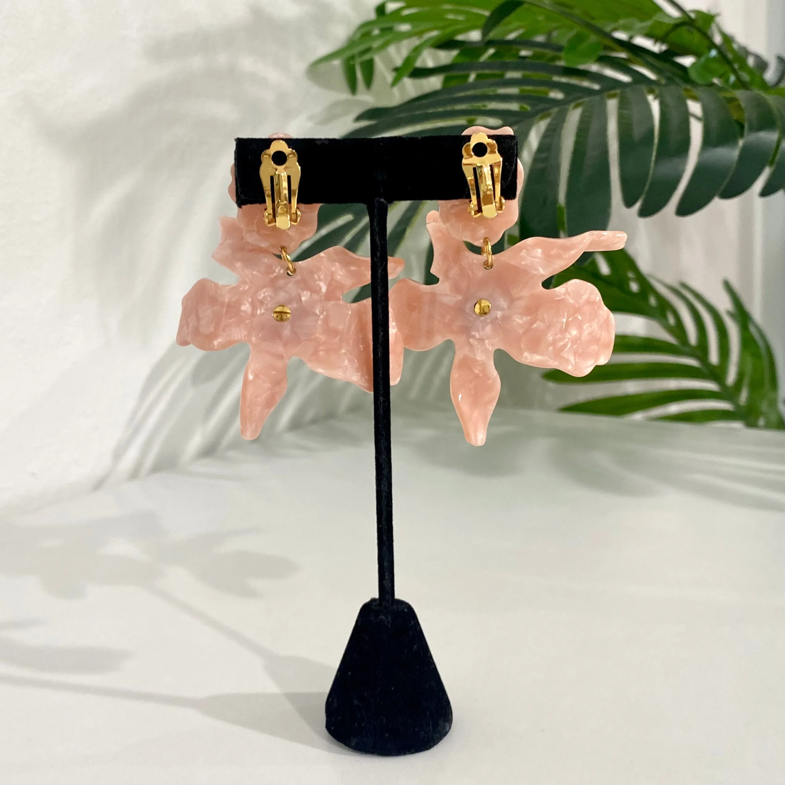 Lele Sadoughi Pink Lily Flower Earrings