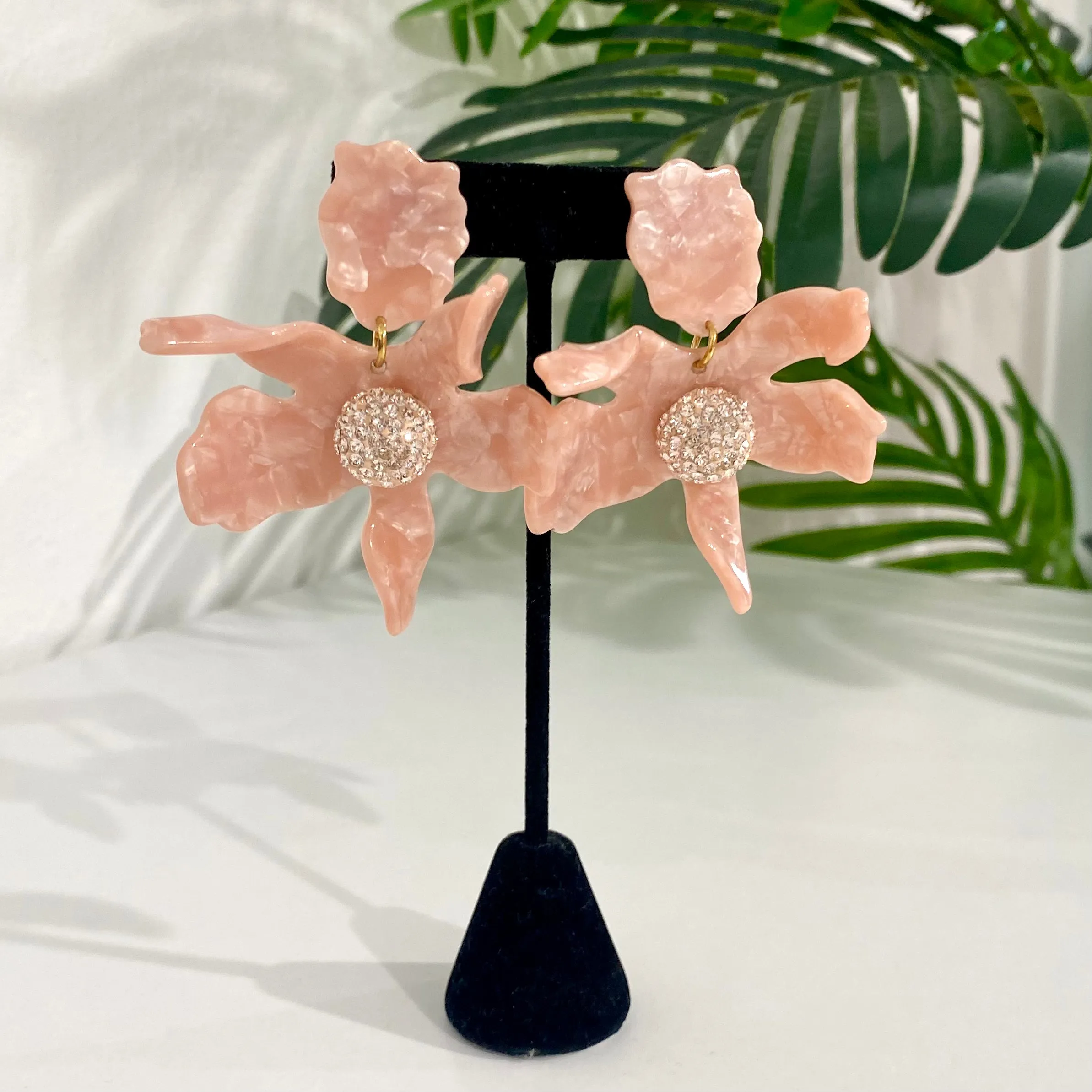 Lele Sadoughi Pink Lily Flower Earrings