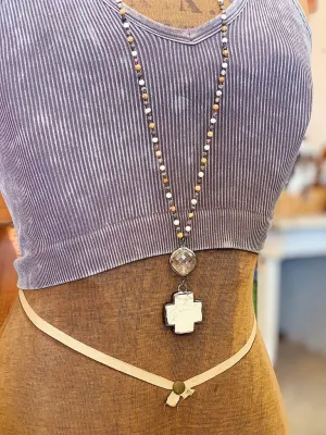 Marble Cross Necklace