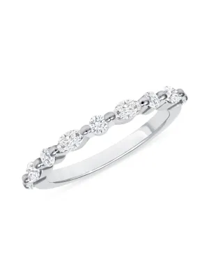 Marquise and Round Diamond Band (.50 ct. tw.) 14K