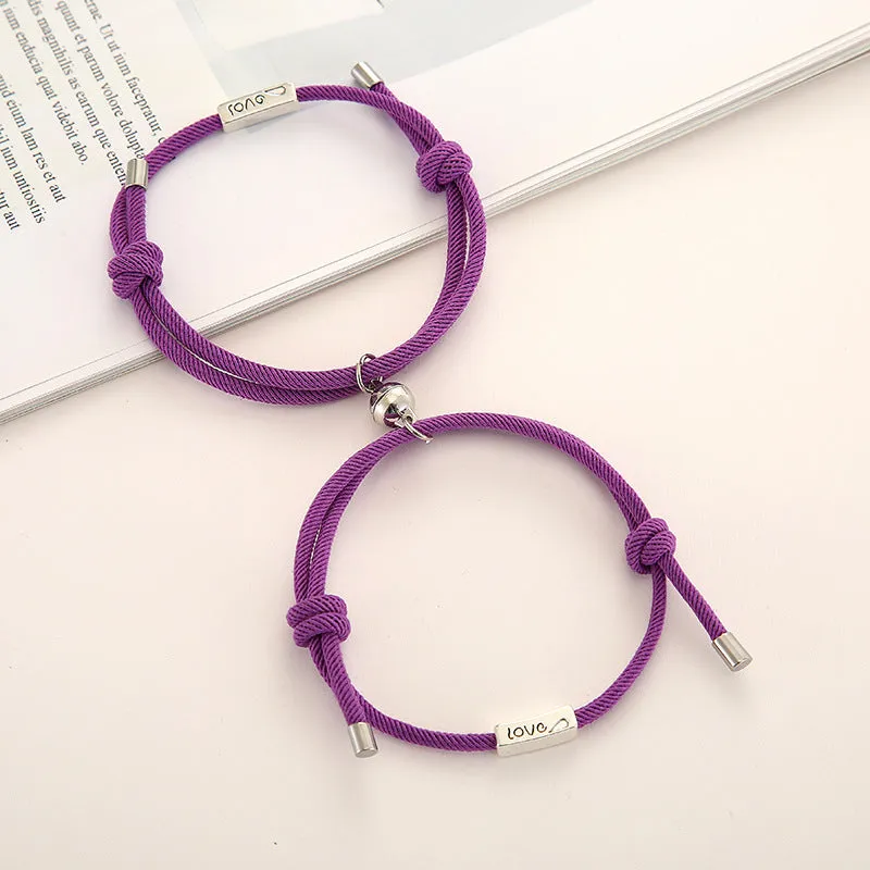 Milan rope alloy love couple bracelet