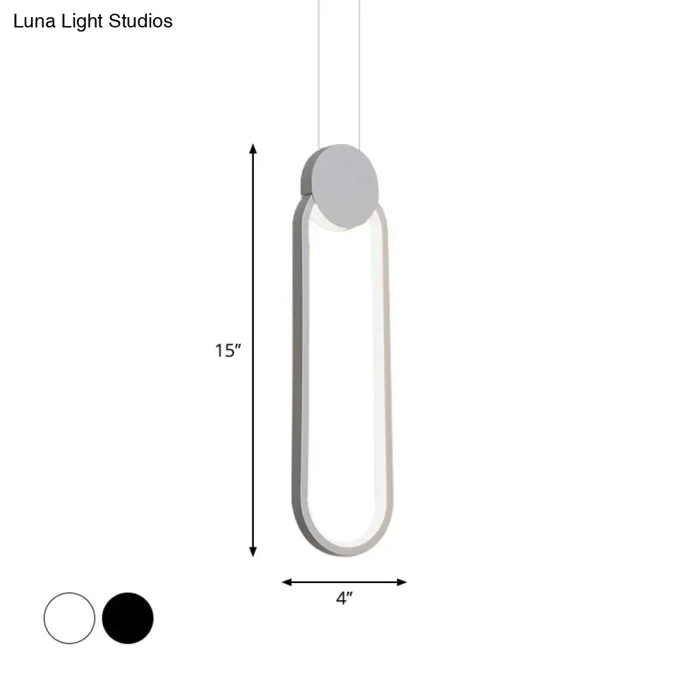 Minimalist Acrylic Pendant Light: Oval/Round/Square Shape, LED, Black/White