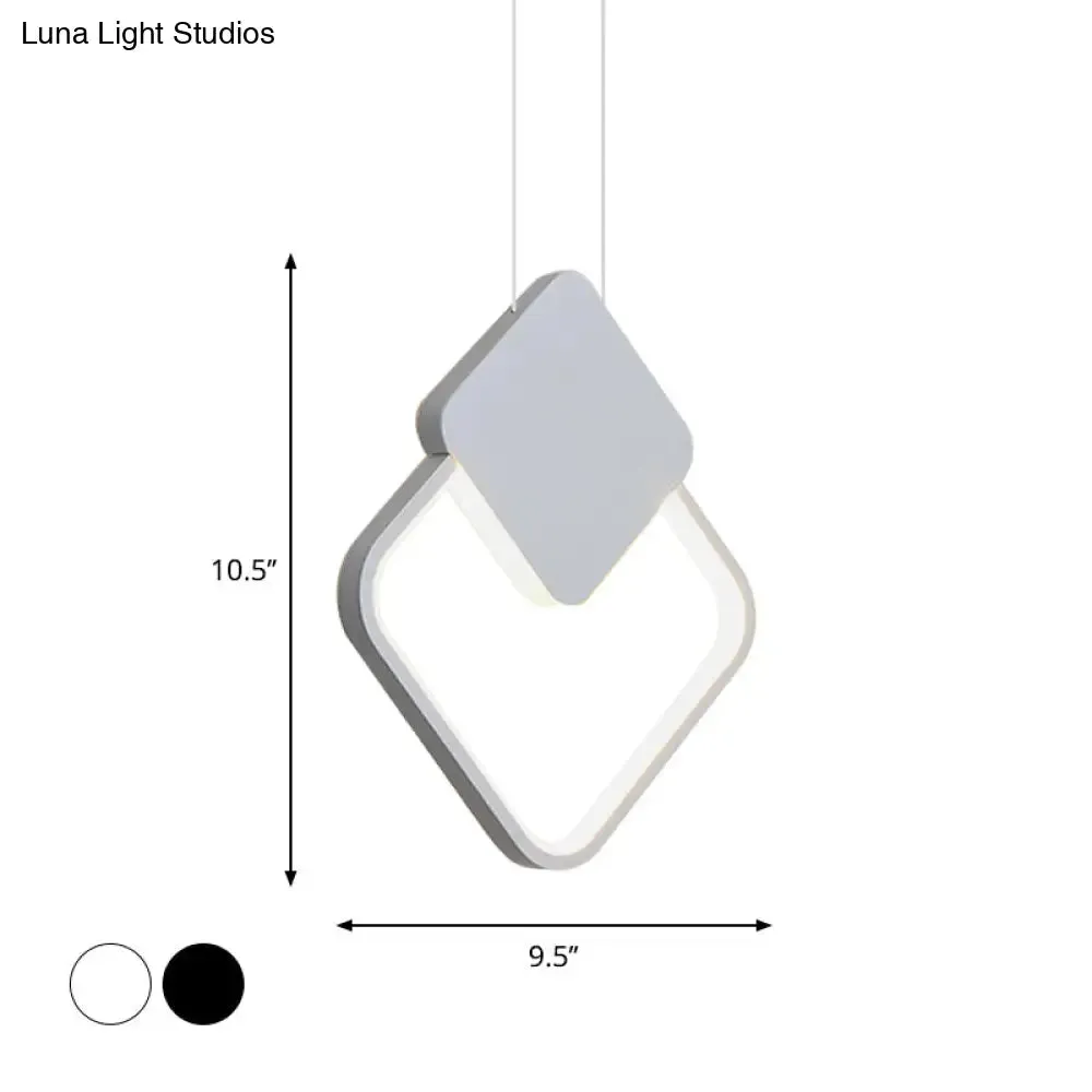 Minimalist Acrylic Pendant Light: Oval/Round/Square Shape, LED, Black/White