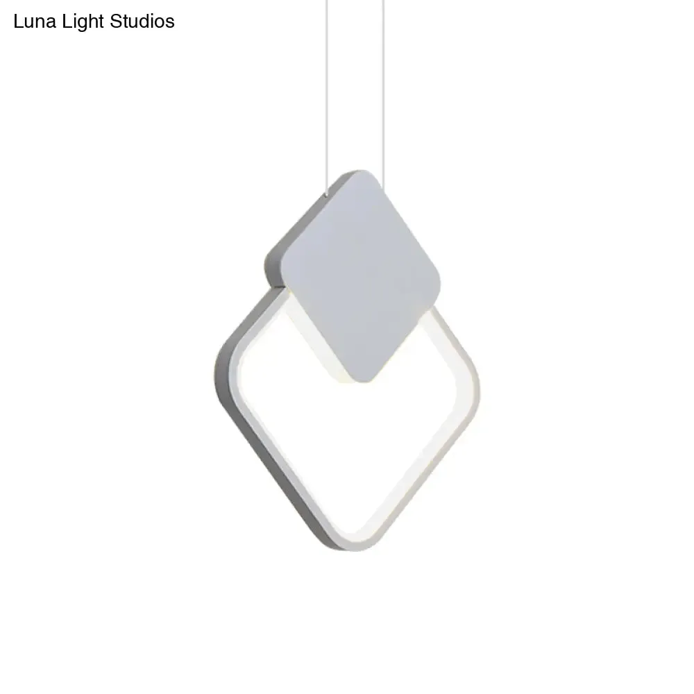 Minimalist Acrylic Pendant Light: Oval/Round/Square Shape, LED, Black/White