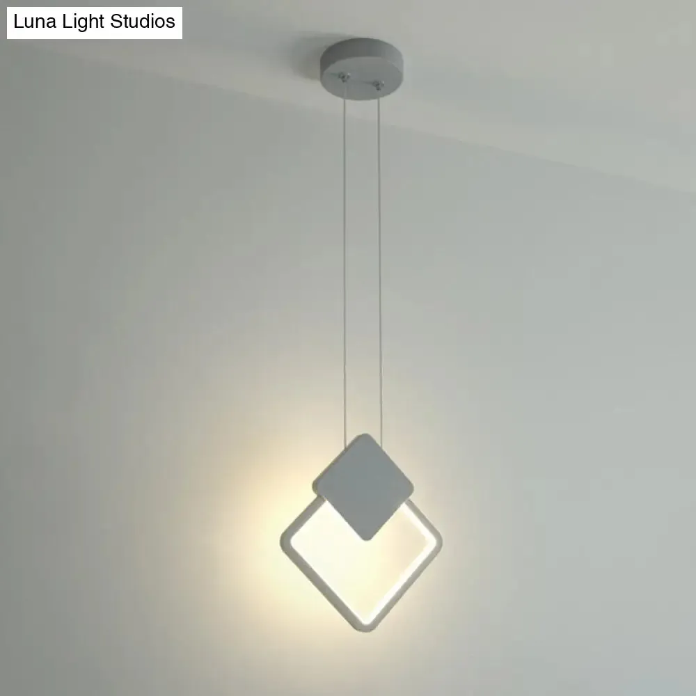 Minimalist Acrylic Pendant Light: Oval/Round/Square Shape, LED, Black/White