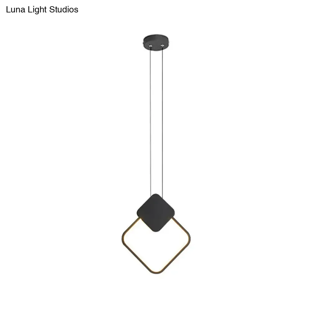 Minimalist Acrylic Pendant Light: Oval/Round/Square Shape, LED, Black/White