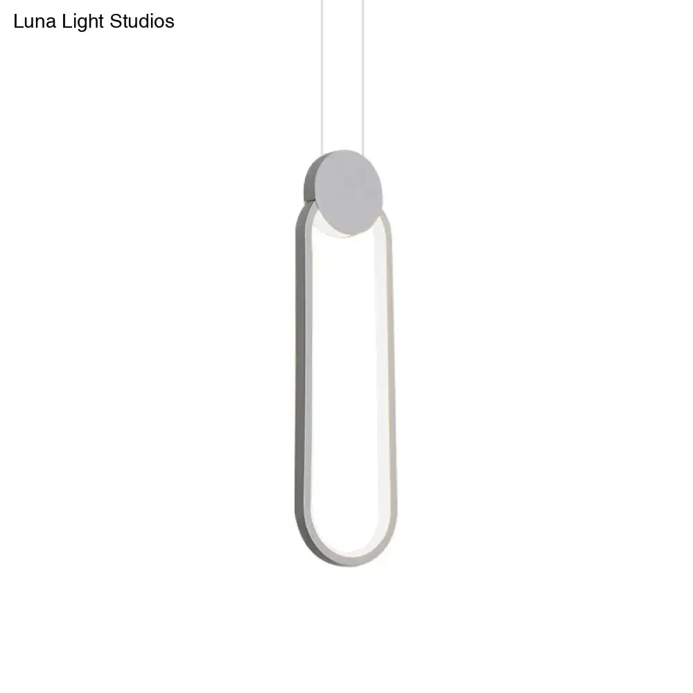 Minimalist Acrylic Pendant Light: Oval/Round/Square Shape, LED, Black/White