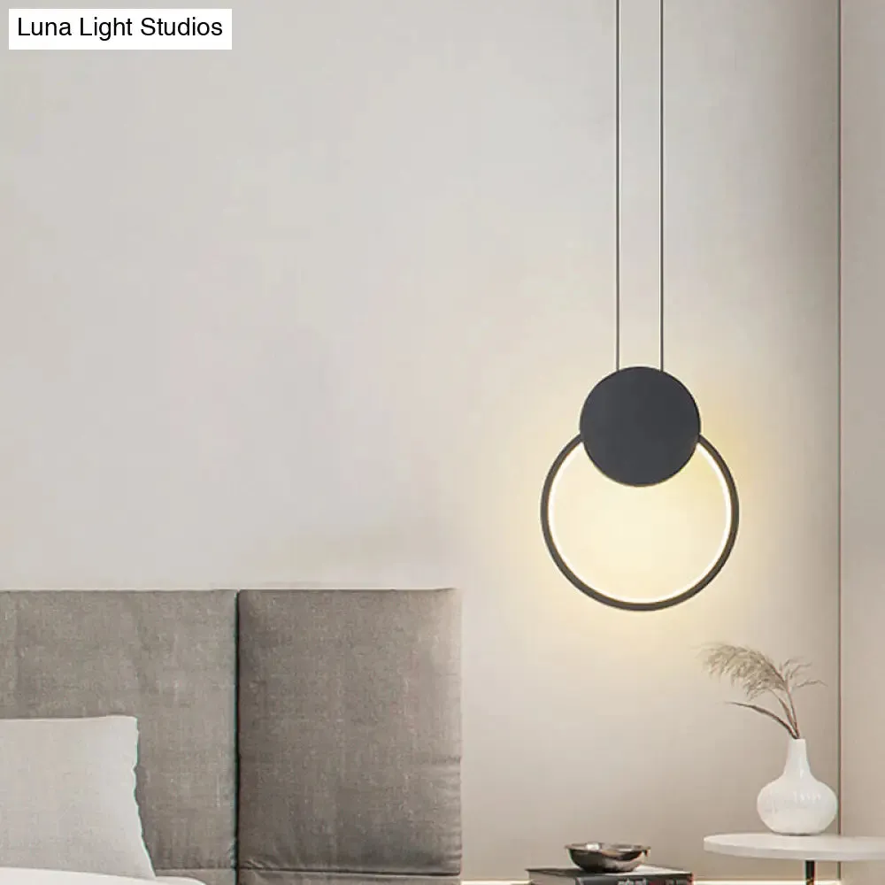 Minimalist Acrylic Pendant Light: Oval/Round/Square Shape, LED, Black/White