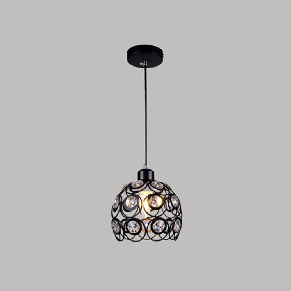 Minimalist Crystal Pendant Lamp with Hollowed-Out Dome Shape