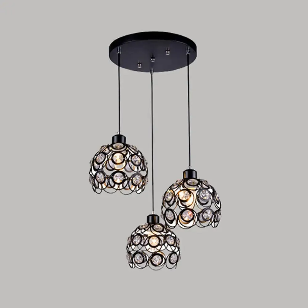 Minimalist Crystal Pendant Lamp with Hollowed-Out Dome Shape