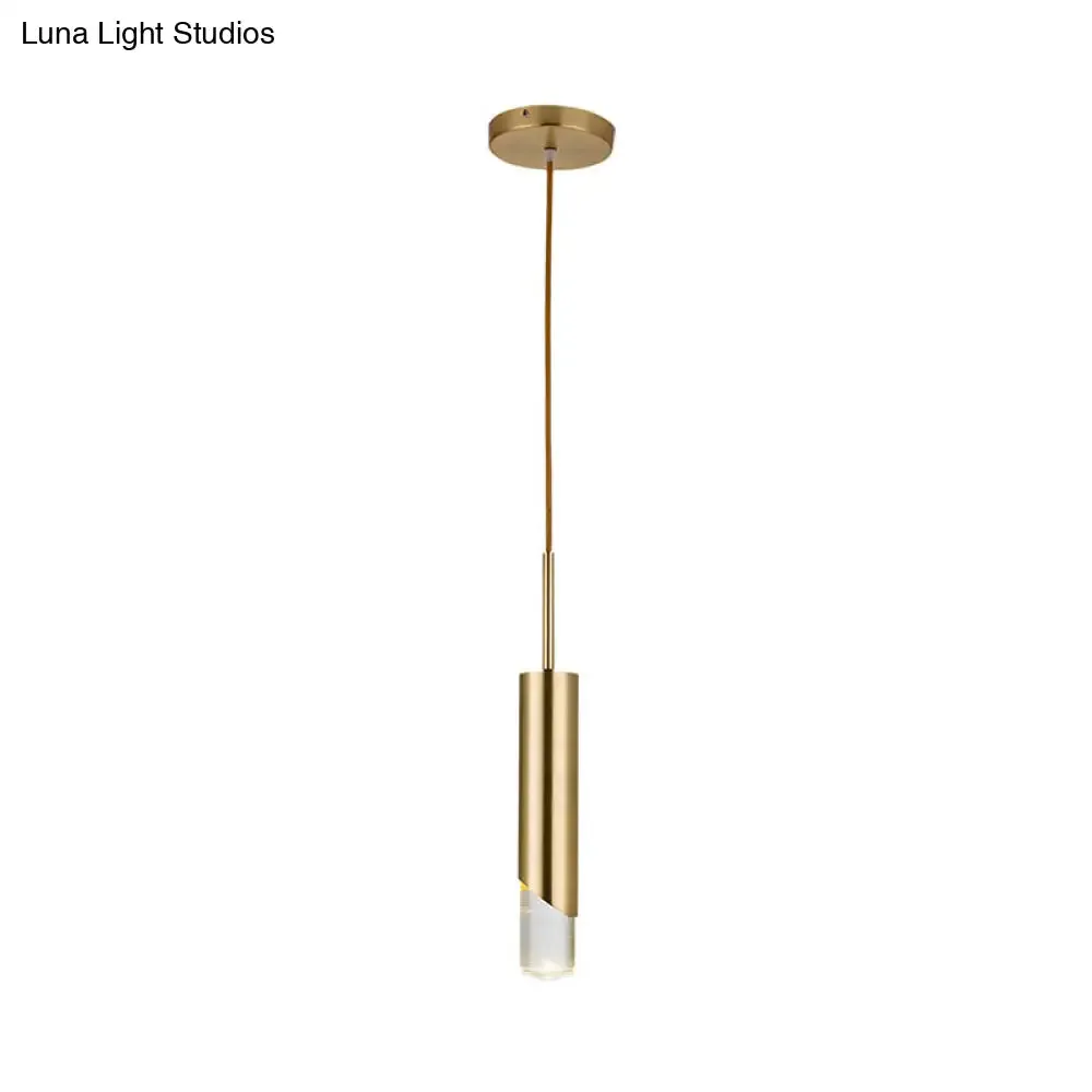 Minimalist Gold Metal Pendant Light Fixture - 1 Light Kitchen Hanging Lamp Kit