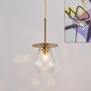 Minimalist Gold Teardrop Glass Suspension Lamp - Perfect for Restaurants