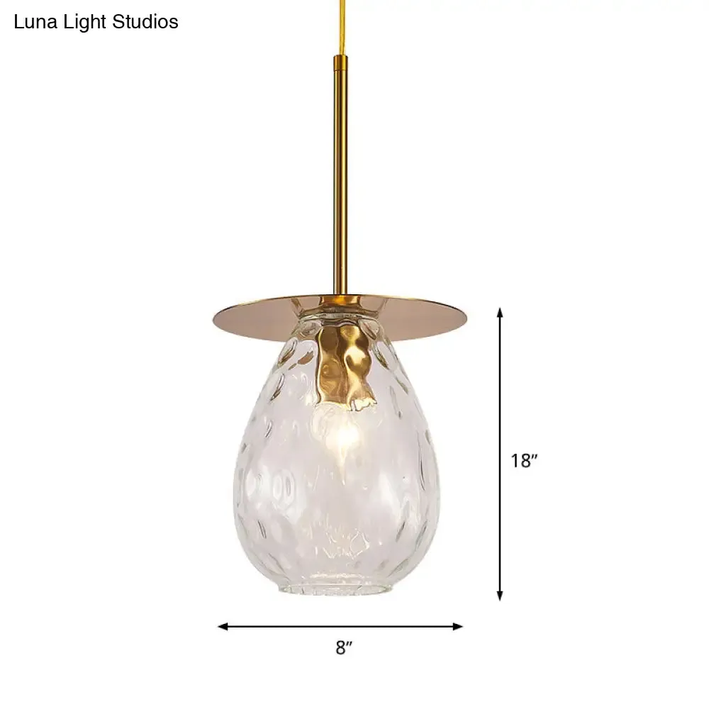 Minimalist Gold Teardrop Glass Suspension Lamp - Perfect for Restaurants