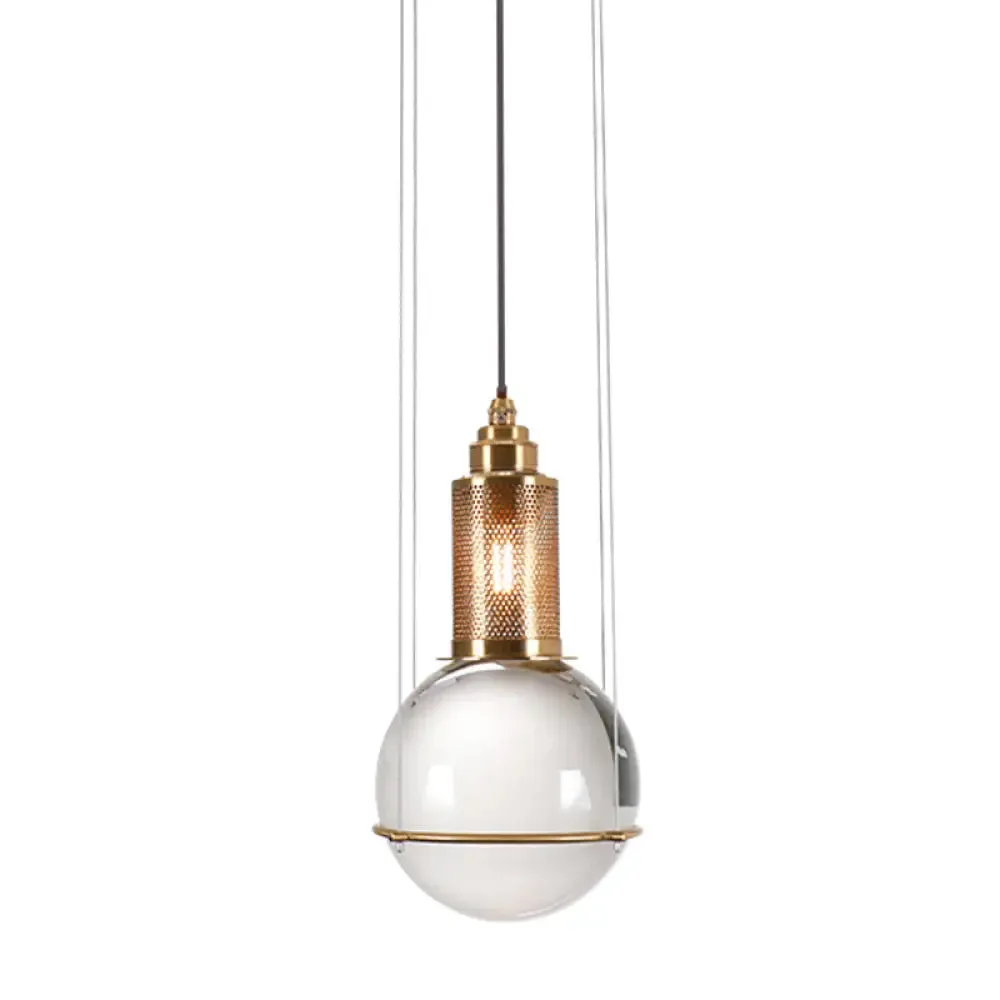 Modern Minimalist Crystal Pendant Light - Globe Shade for Living Room Hanging