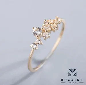 Mozaiku Fine Gold Zircon Diamond Rings