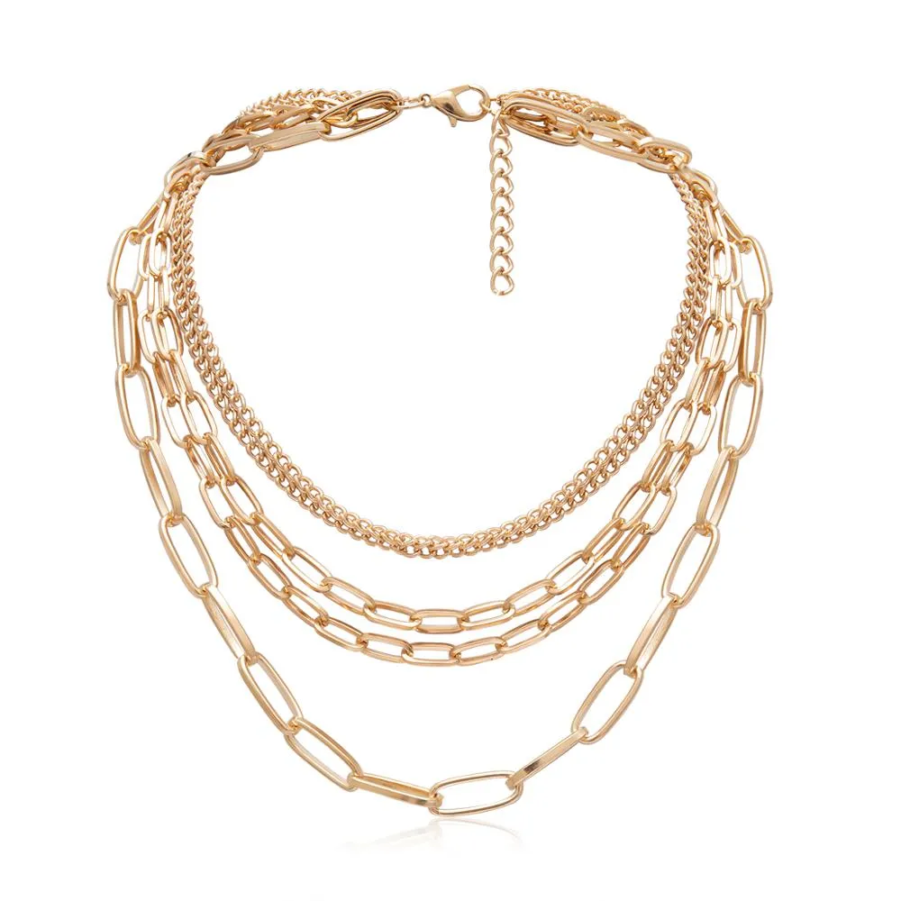 Multi Layer Gold link Necklace