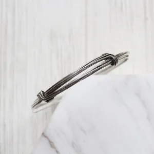 Narrow Oxidized Elephant Hair Inspired Bangle