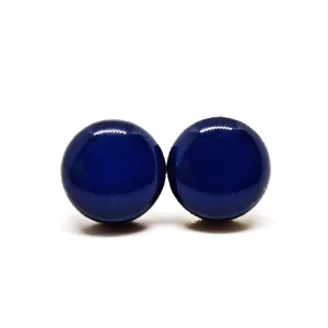 Navy Blue Stud Earrings by Candi Cove Designs