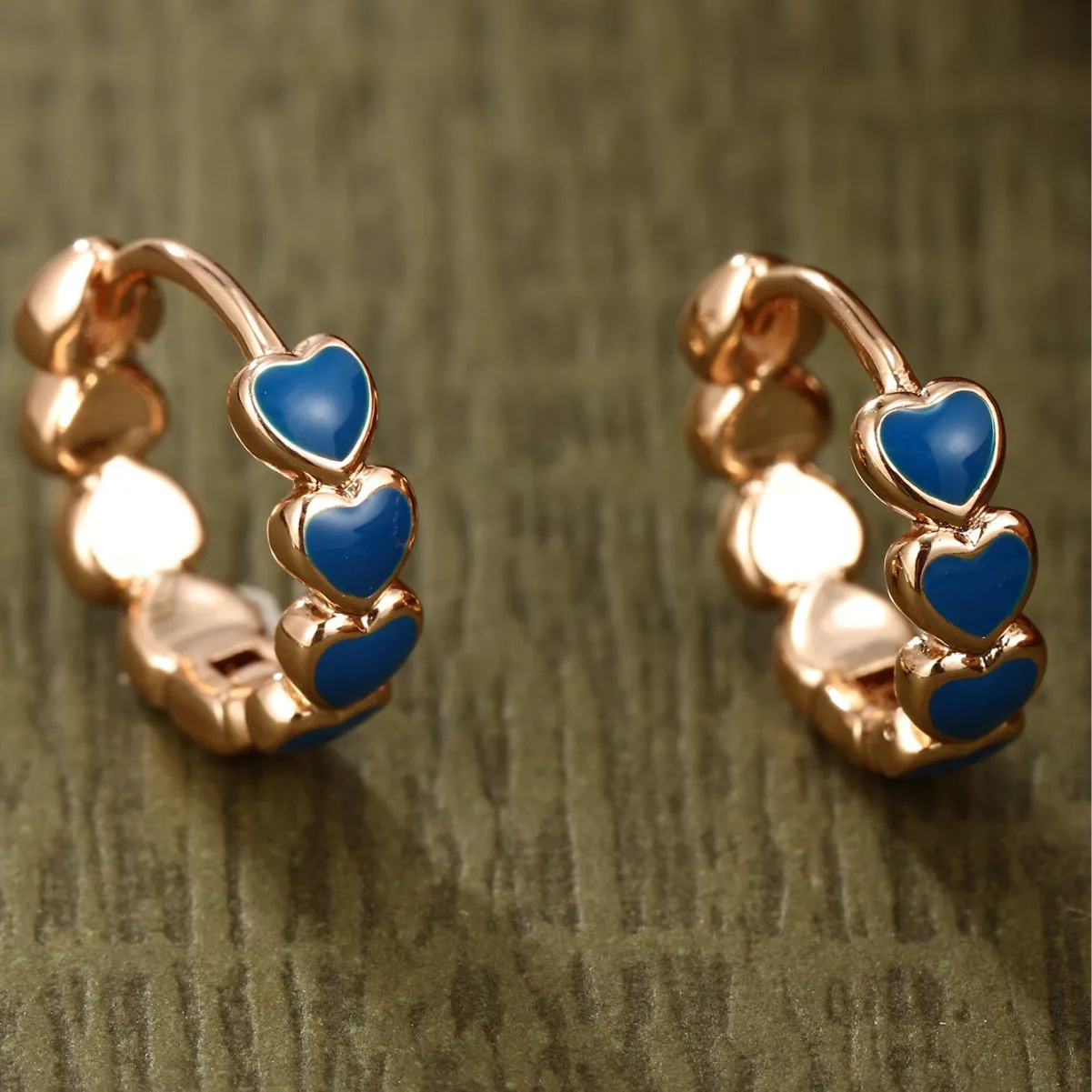 New Style 18K Gold Alloy Drop Glaze Love Earrings European and American Fashion Earrings