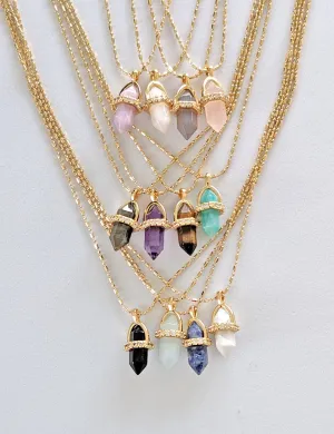 Nuance Mini Crystal Point Charm Necklaces