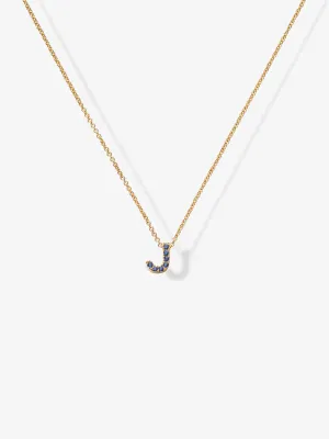 One Letter Sapphire Necklace