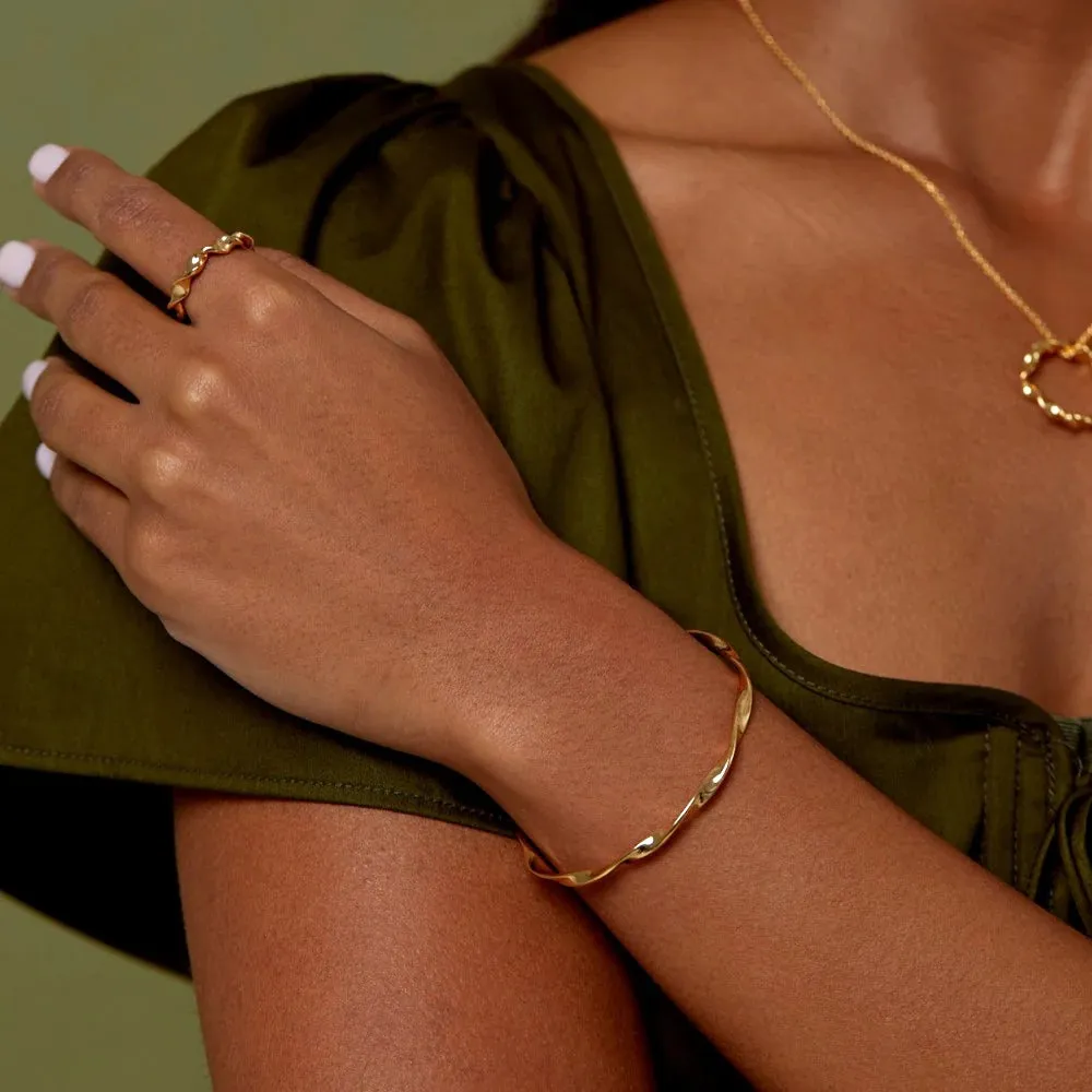 Orelia Gold Ribbon Twist Bangle