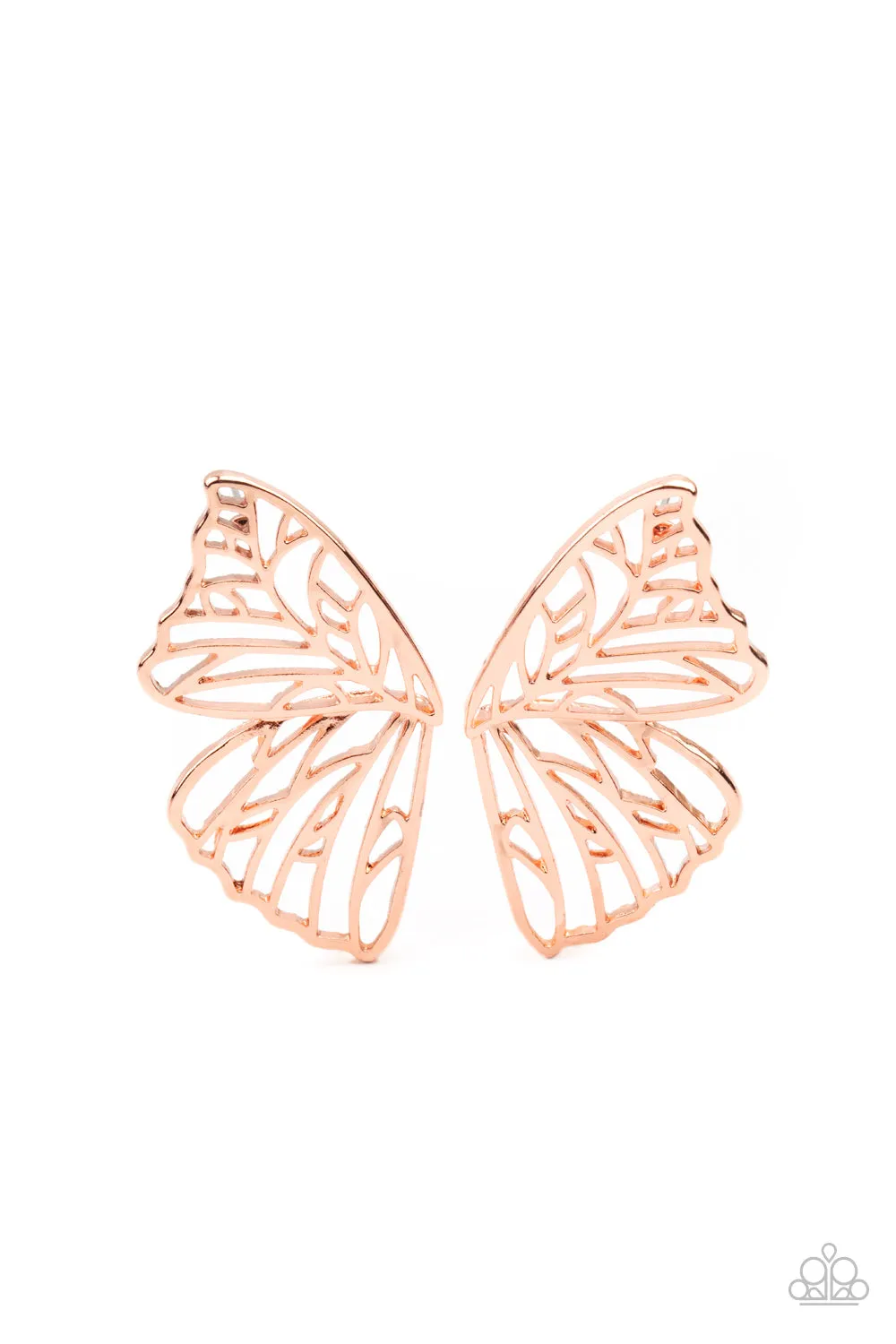 Paparazzi Butterfly Frills- Copper Earrings