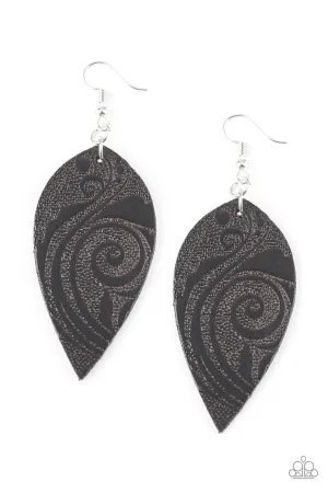 Paparazzi Earring ~ Groovy Grove - Black